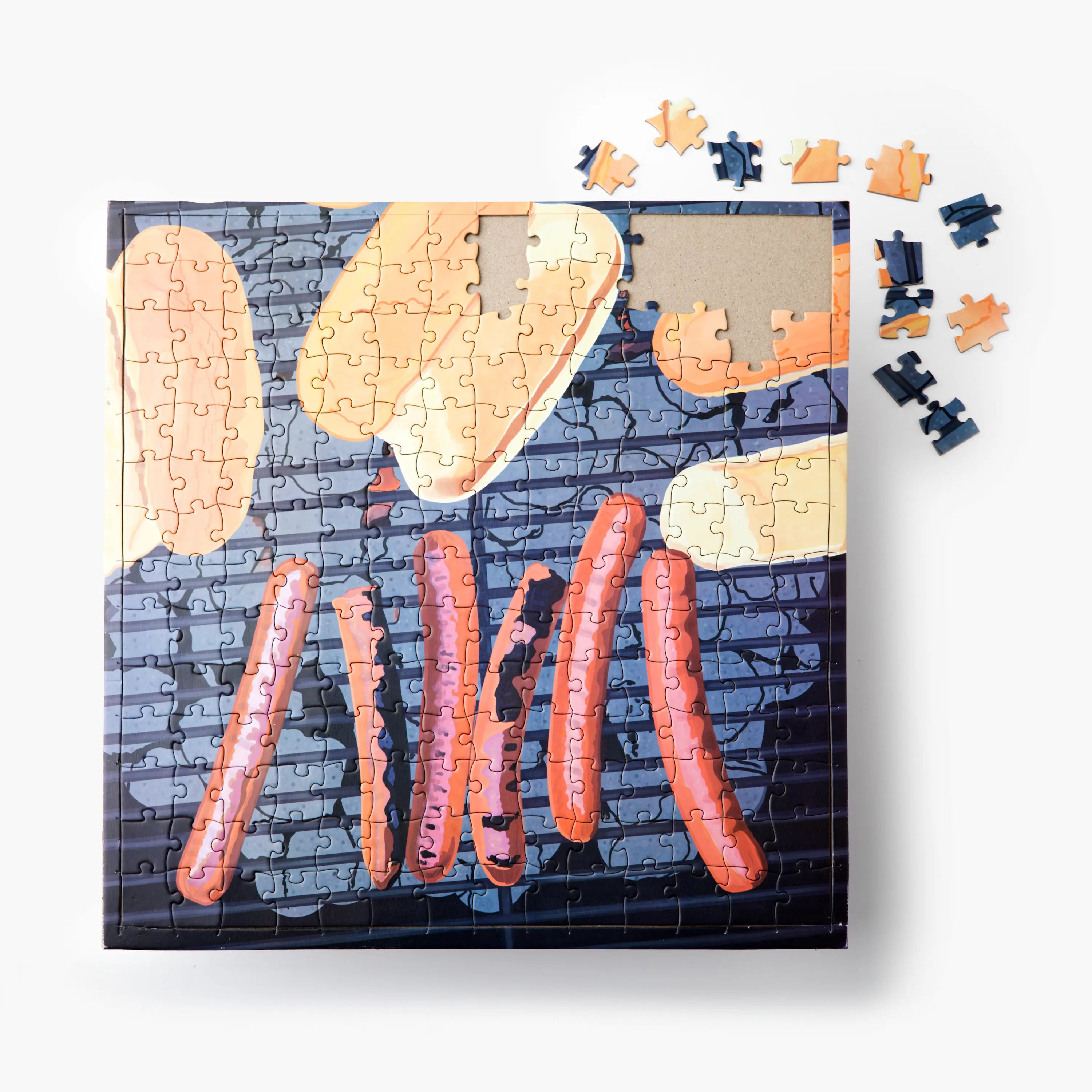 6 Hot Dogs on a Grill by Evan Sklar